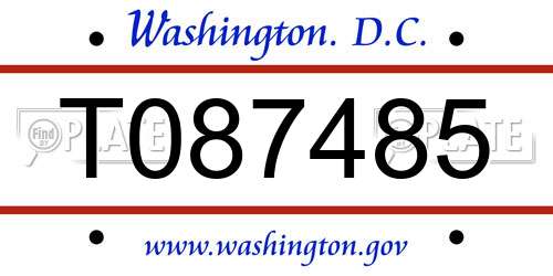 T087485 District Of Columbia License Plate