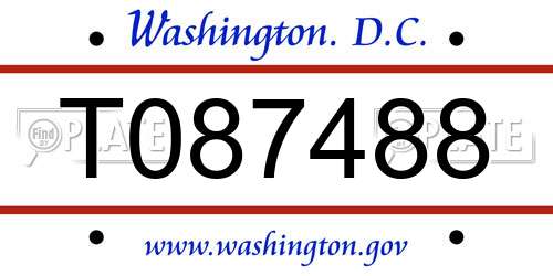 T087488 District Of Columbia License Plate