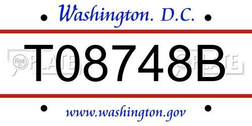T08748B District Of Columbia License Plate