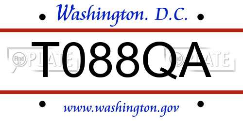 T088QA District Of Columbia License Plate