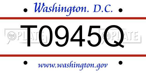 T0945Q District Of Columbia License Plate