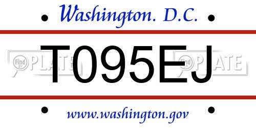 T095EJ District Of Columbia License Plate