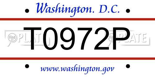 T0972P District Of Columbia License Plate