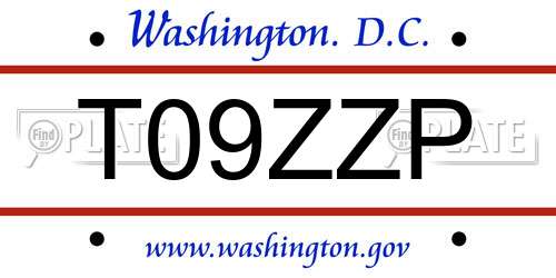 T09ZZP District Of Columbia License Plate