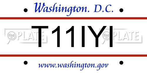 T11IYI District Of Columbia License Plate