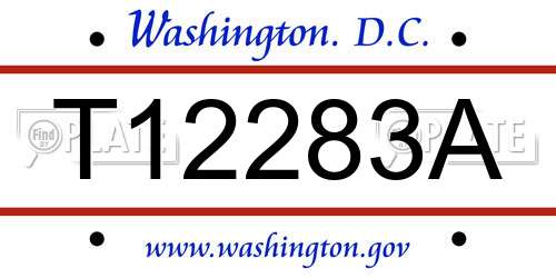 T12283A District Of Columbia License Plate