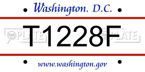 T1228F District Of Columbia License Plate