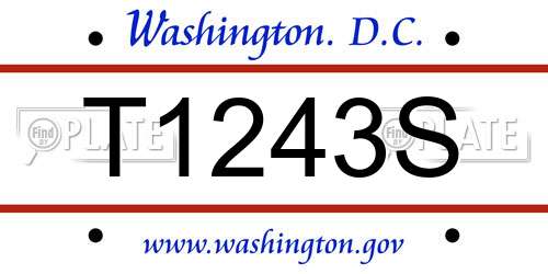 T1243S District Of Columbia License Plate