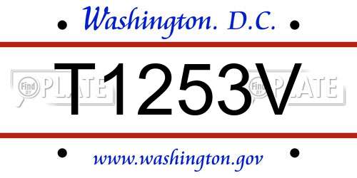 T1253V District Of Columbia License Plate