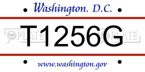 T1256G District Of Columbia License Plate