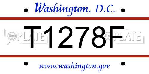 T1278F District Of Columbia License Plate