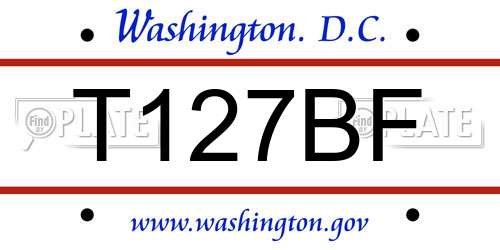 T127BF District Of Columbia License Plate