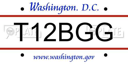 T12BGG District Of Columbia License Plate