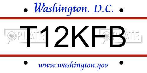 T12KFB District Of Columbia License Plate