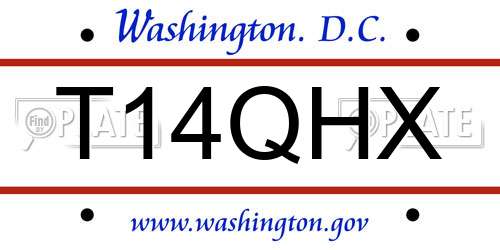 T14QHX District Of Columbia License Plate