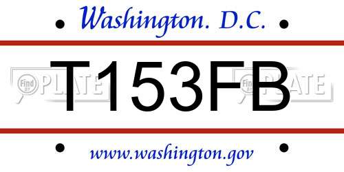 T153FB District Of Columbia License Plate
