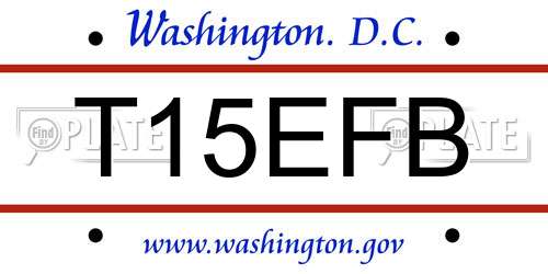 T15EFB District Of Columbia License Plate