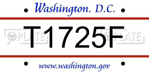 T1725F District Of Columbia License Plate