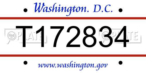 T172834 District Of Columbia License Plate