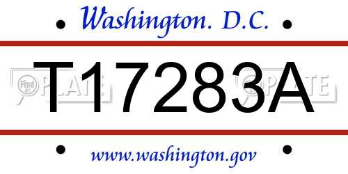 T17283A District Of Columbia License Plate