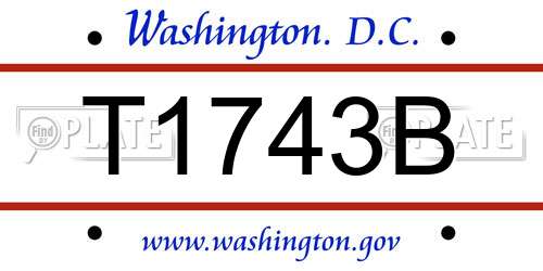 T1743B District Of Columbia License Plate
