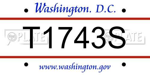 T1743S District Of Columbia License Plate