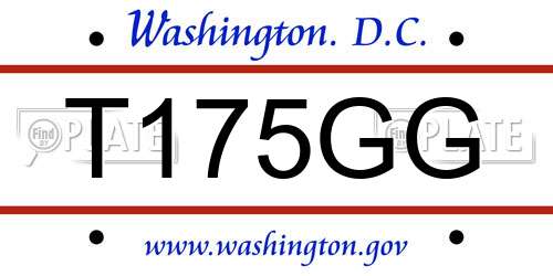 T175GG District Of Columbia License Plate