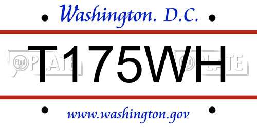 T175WH District Of Columbia License Plate