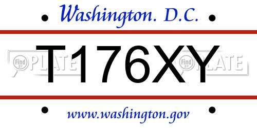 T176XY District Of Columbia License Plate