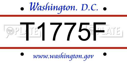 T1775F District Of Columbia License Plate