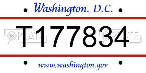 T177834 District Of Columbia License Plate