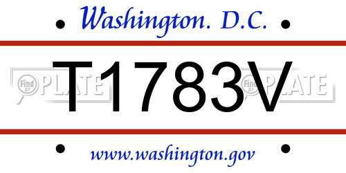 T1783V District Of Columbia License Plate