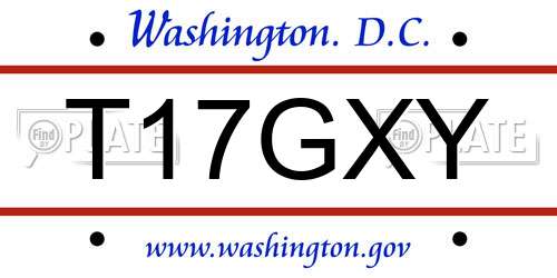 T17GXY District Of Columbia License Plate