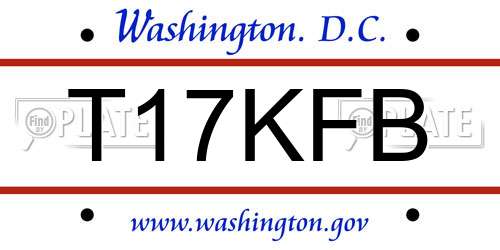 T17KFB District Of Columbia License Plate
