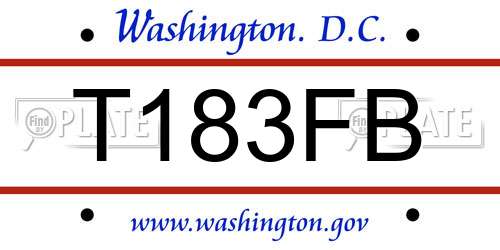T183FB District Of Columbia License Plate