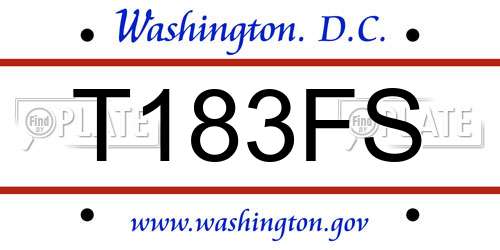 T183FS District Of Columbia License Plate