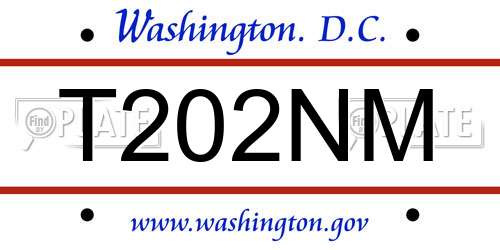 T202NM District Of Columbia License Plate