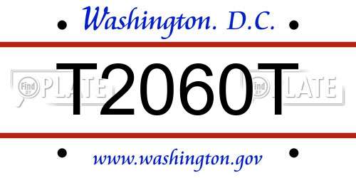 T2060T District Of Columbia License Plate