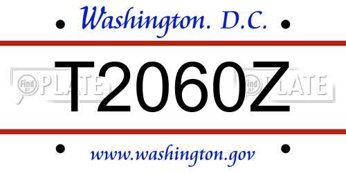 T2060Z District Of Columbia License Plate