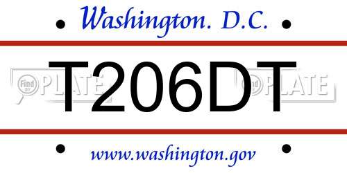 T206DT District Of Columbia License Plate