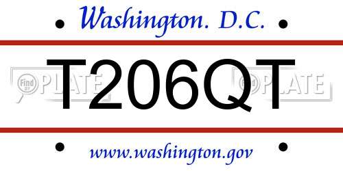 T206QT District Of Columbia License Plate