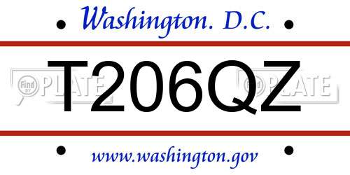 T206QZ District Of Columbia License Plate