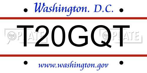 T20GQT District Of Columbia License Plate