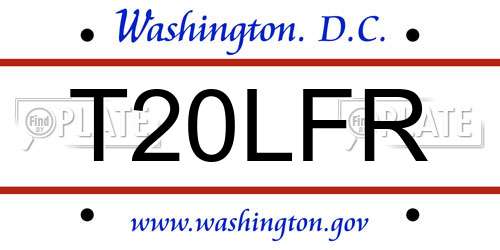 T20LFR District Of Columbia License Plate