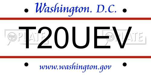 T20UEV District Of Columbia License Plate