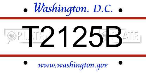 T2125B District Of Columbia License Plate