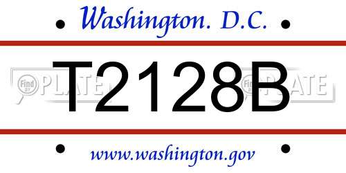 T2128B District Of Columbia License Plate