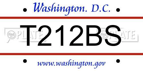 T212BS District Of Columbia License Plate