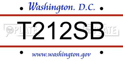 T212SB District Of Columbia License Plate