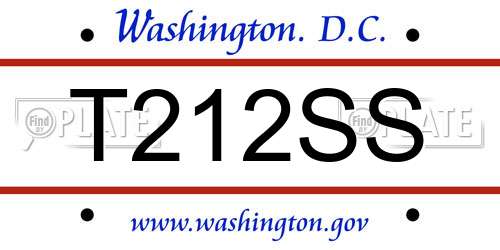 T212SS District Of Columbia License Plate